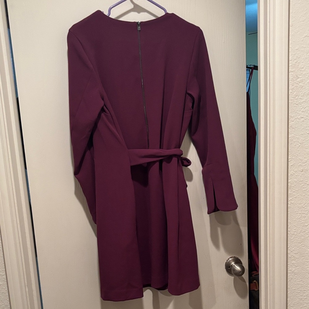 a new day Long Sleeve Dress in Purple with Bow - Picture 2 of 7